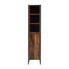Tall Industrial Cabinet Vintage Narrow Locker Wooden Storage Cupboard Retro Door