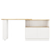 EXTENDABLE KITCHEN ISLAND DINING BAR TABLE WITH STORAGE CABINET FOR DINING ROOM