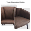 2PC Brown Dining Chair PU Faux Leather Padded Seat Dining Room Kitchen Chair