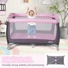 4 in 1 Infant Nursery Center with Bassinet & Changing Table Pink