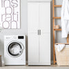 Bathroom Floor Cabinet Freestanding Tall Cupboard W/ Adjustable Shelves 2 Doors