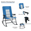 Foldable Padded Rocking Chair Oversized Garden Zero Gravity Seat with High Back