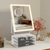 Hollywood Make up Mirror with Storage 3-Tier Jewelry Box LED Lighted Tabletop