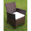 5 Piece Outdoor Dining Set with Cushions Poly Rattan Brown vidaXL