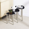 Nest of 3 Black Clear Tempered Glass Side End Lamp Sofa Tables Nested Tables