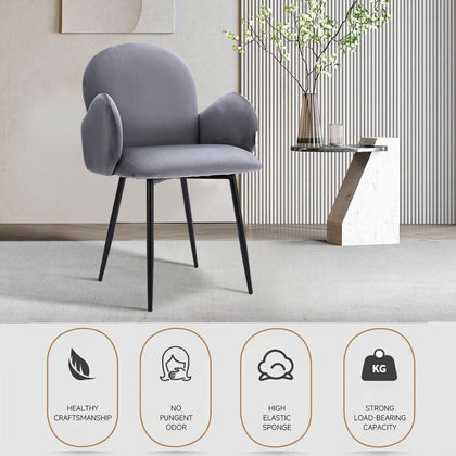 Accent Armchair Metal Dining Chairs for Home Kitchen Hotel Office Meeting Room