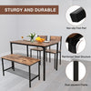 Modern Dining Table and Chairs Set 2xChairs 1xBench Metal Frame Kitchen Home Bar