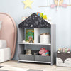 Toddler Display Bookshelf Toy Storage Kids Dollhouse Bookcase-Gray