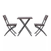 Folding Rattan Garden Table & 2 Chairs Outdoor Furniture Patio Dining Bistro Set