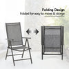 Patio Chairs Set of 2 Folding Outdoor Chairs Sling Dinning Adjustable Chair Grey