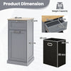 Laundry Cabinet with Basket Freestanding Tilt Out Laundry Hamper W/Drawer-Grey