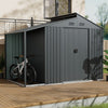 10x6FT Outdoor Garden Metal Storage Shed House w/Open Sheds for Tools Bike