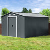 Galvanised Metal Garden Storage Shed Apex Pent Roof Window Frame Shed Anthracite