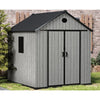 8 x 8ft Plastic Garden Storage Shed Includes Floor Base Strudy House Double Door