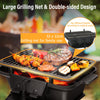 Charcoal Grill Portable Cast Iron Barbecue Grill w/Double-sided Grilling Net