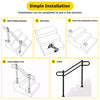 1120MM Iron Handrail Adjustable Metal Stairs Handrail Fits 0-4 Steps Garden