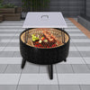 Square Outdoors Fire Pit Heat Deflector Traps&Directs Heat Outward Folding Leg