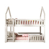 Kids Bunk Beds Wooden Single Size Bed Treehouse Bed Pine Wood Bed Frame White