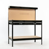 Workbench Workshop Garage Steel Storage Tool DIY Table W/ Pegboard Drawers Black
