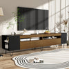 180cm Wide TV Media Unit with Storage Doors, Open Compartments & Side Shelves