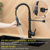 Monobloc Black Kitchen Sink Mixer Taps with Pull Out Hose Spray Single Lever Tap