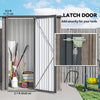 Outdoor Storage Shed Steel Garden Shed w/ Lockable Door Light Grey