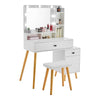 White Dressing Table LED Light Adjustable Cabinet Bedroom Makeup Desk Vanity