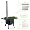 Portable Wood Burning Cooking Stove Camping Bell Tent Heating Stove With Pipe UK