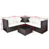 4 Piece Garden Lounge Set with Cushions Poly Rattan Brown vidaXL