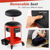 Rolling Workshop Creeper Seat Mechanic Stool W/ Removable Padded Seat 2 Drawers