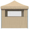 Foldable Party Tent - with 3 Sidewalls Beige U3R8