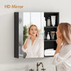 Wall-Mounted Bathroom Cabinet w/2 Mirror Door&5 Shelve 65x17x65cm Black
