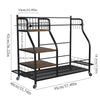 Multifunctional Rolling Golf Bag Stand Metal Storage Rack With Wheels & Shelves