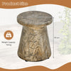2-in-1 Outdoor Rock Round Side Table Patio Stool Coffee Table Weather Resistant