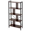 Steel Ladder Shelf 4/5 Tier Storage Rack Bookshelf Shelving Stand Wooden Shelves