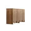 Robust 4-Door Sideboard Storage Cabinet with Adjustable Shelves, Walnut Finish