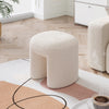 U Design Teddy Lamb Makeup Stool Small Pouffe Soft Footstool Bedroom Rest Chair