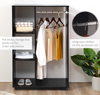 Open Wardrobe on Wheels, Bedroom Wardrobe Black 41-2-2