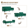 3 Seater Click Clack Sofa Velvet Mid Century Modern Couch with Solid Wooden Legs