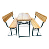 3Pcs Wood Folding Picnic Beer Table Bench Set Outdoor Wood Party Furniture