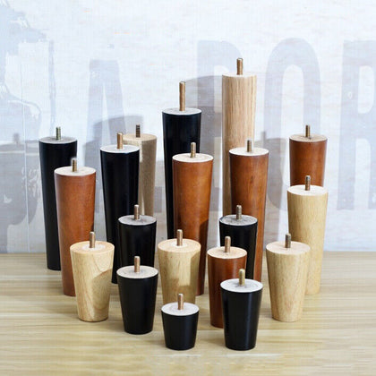 4pcs Wooden Table Legs Beech/Oak Tapered Desk Chest Chair Stool Sofa w/ Screws