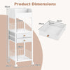 Rolling Vanity Organizer Cosmetics Display Cases Holder with Wheels-White