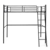 95CM Single Steel Loft Bed Space-Saving Bed Frame High Sleeper Bunk Bed Black