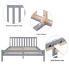 Solid Pine Wood Wooden Bed Frame White Grey Single Double Size Bed 3ft 4ft6