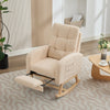 Rocking Chair w/ Adjustable Footrest for Living Room Teddy Fabric Rocking Chair