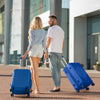 Stylish 5 Piece Deep Blue Diamond Pattern ABS Luggage Set with Non TSA Locks