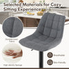 Height Adjustable Bar Stools Set of 2 w/ Fabric Backrest & Padded Seat Grey