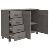 Sideboard Grey 113x40x80 Solid Wood Pine V4S9