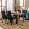 Set of 4 Velvet Dining Chairs with High Back Wooden Legs for Dining Room Kitchen