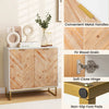 Living Room Buffet Cabinet Console Table with Metal Legs-White